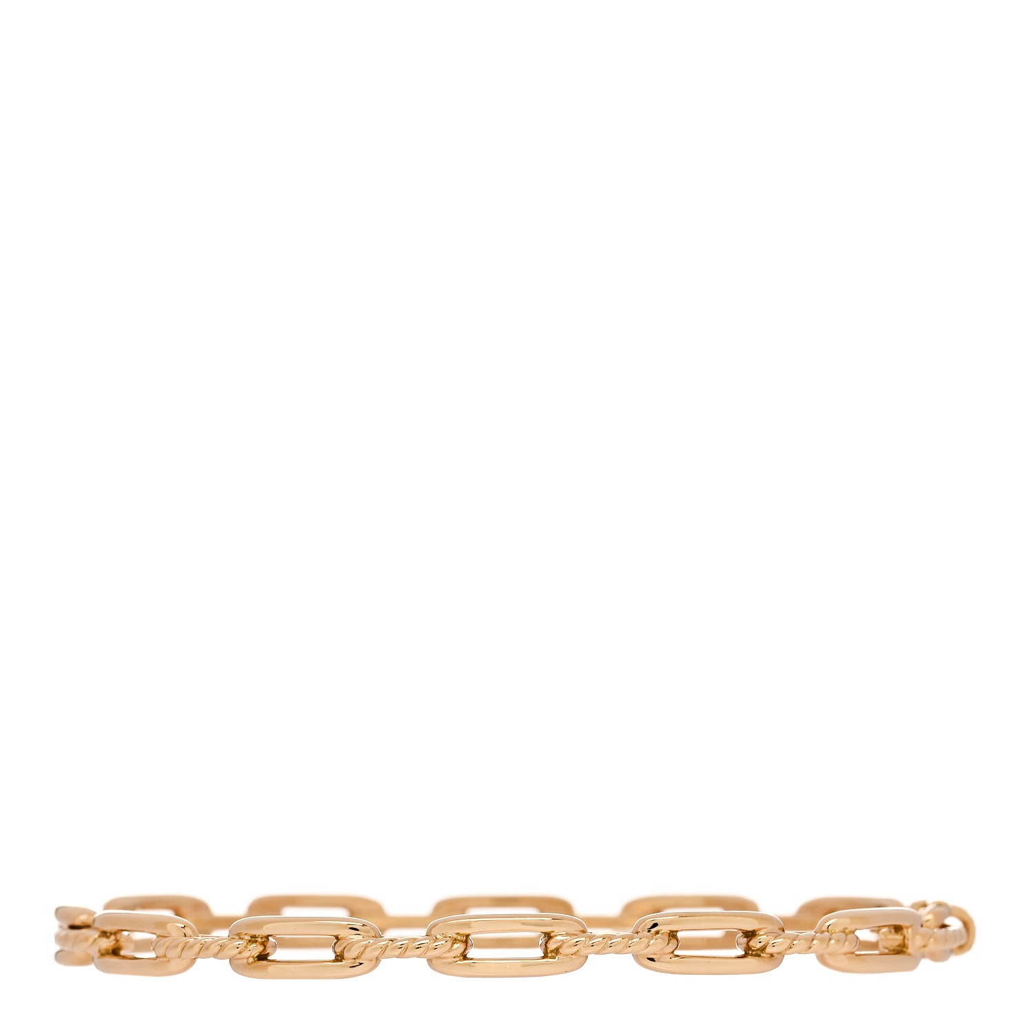 David Yurman 18K Yellow Gold Diamond 4mm Stax Chain Link Bracelet 2 of 4