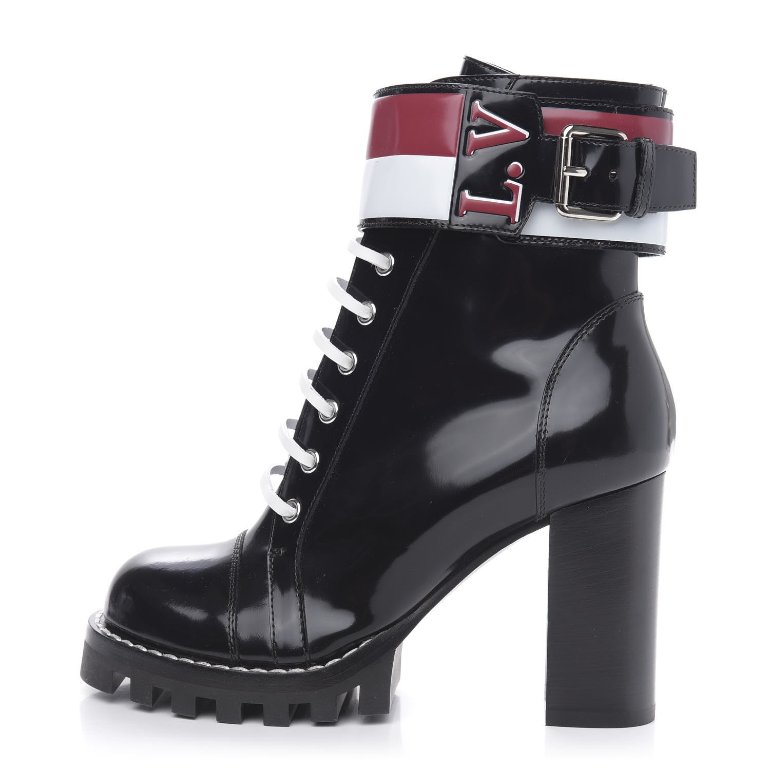 Louis Vuitton Patent Calfskin Star Trail Ankle Boots 38 Black 1 of 8