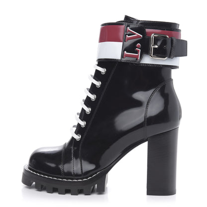 Louis Vuitton Patent Calfskin Star Trail Ankle Boots 38 Black 1 of 8