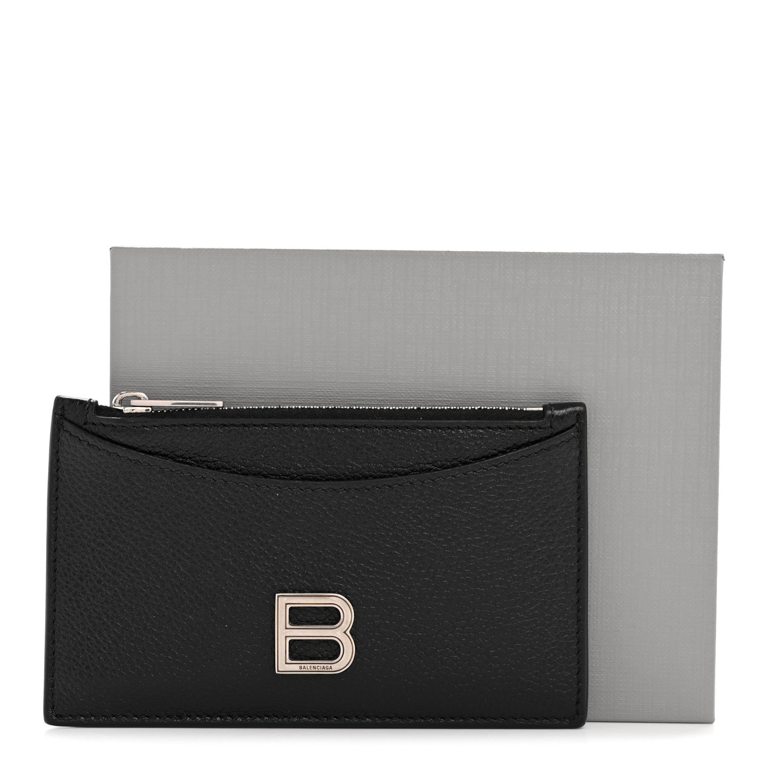Balenciaga Calfskin Hourglass Long Coin Case Card Holder Black