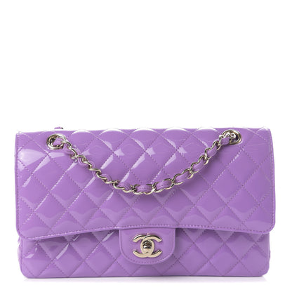 Chanel Patent Quilted Medium Double Flap Light Purple 1 of 9