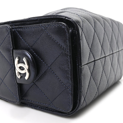 Chanel Metallic Caviar Quilted Mini Chanel 25 Handbag Dark Blue 8 of 9