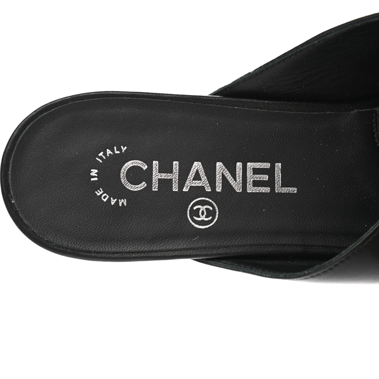Chanel Lambskin Grosgrain Cap Toe CC Mules 39.5 Black 7 of 12