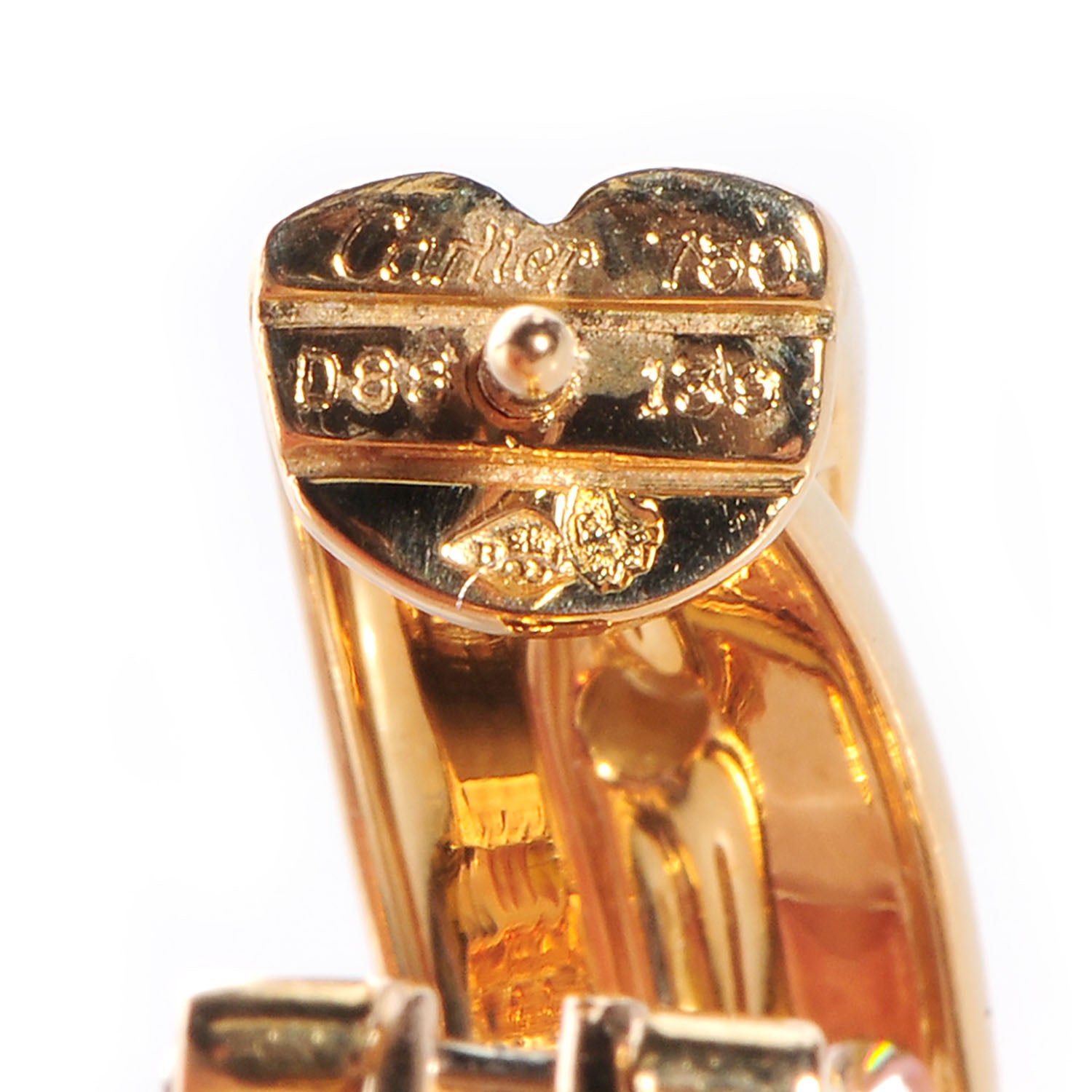 Cartier 18k Yellow Gold Diamond Trinity De Earrings 5 of 7
