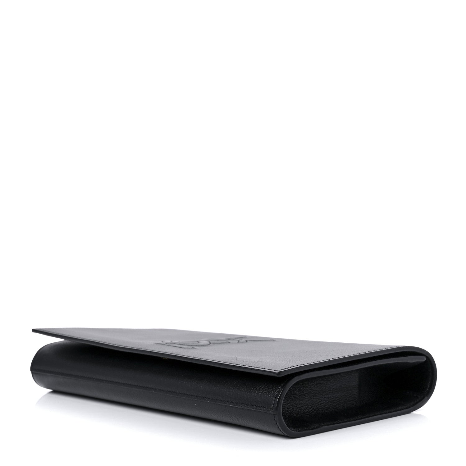Saint Laurent Calfskin Monogram Large Belle De Jour Clutch Black 8 of 10