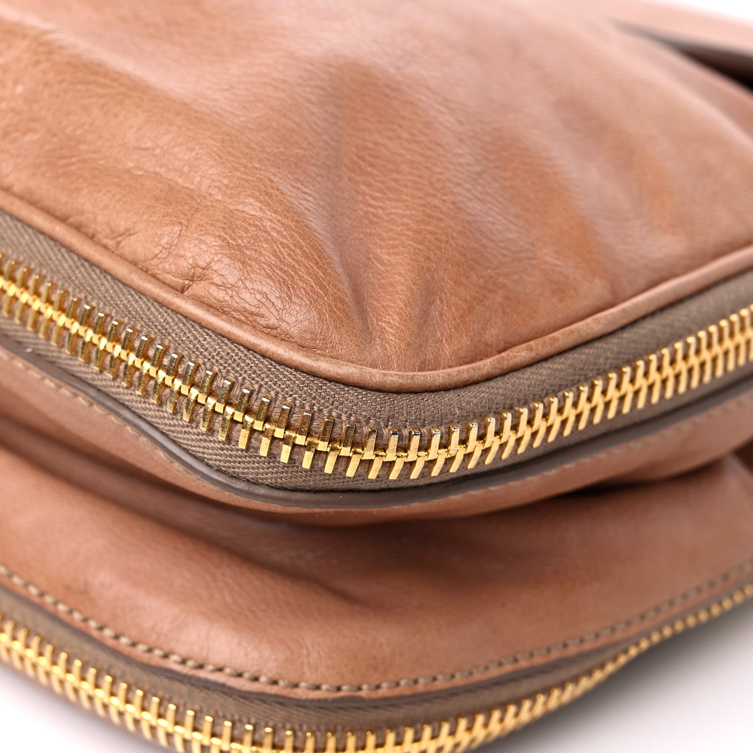 Prada Glace Calf Zippers Shoulder Bag Naturale 7 of 17