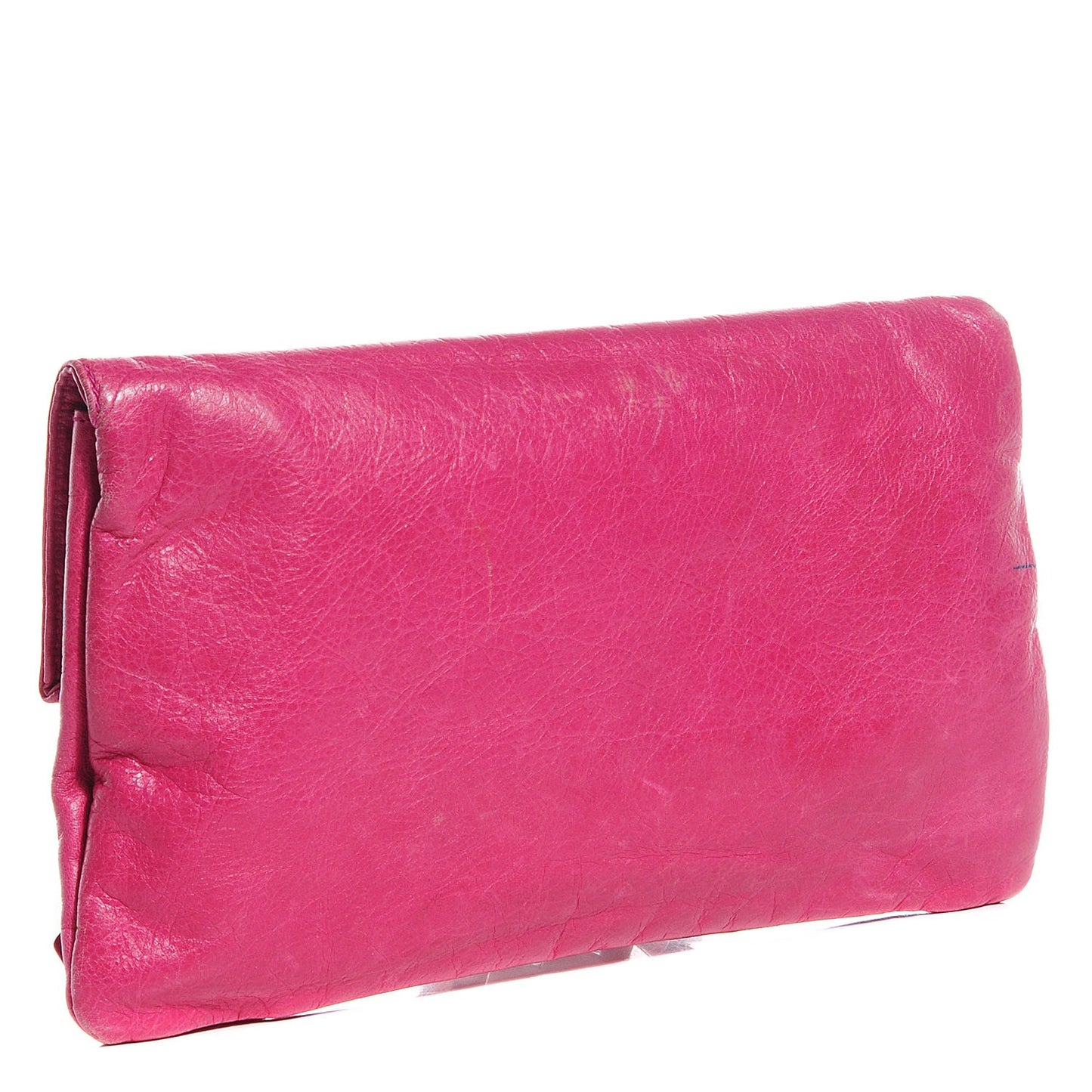 Agneau Giant 21 Silver Hardware Envelope Clutch Cyclamen