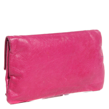Balenciaga Agneau Giant 21 Silver Hardware Envelope Clutch Cyclamen 3 of 10