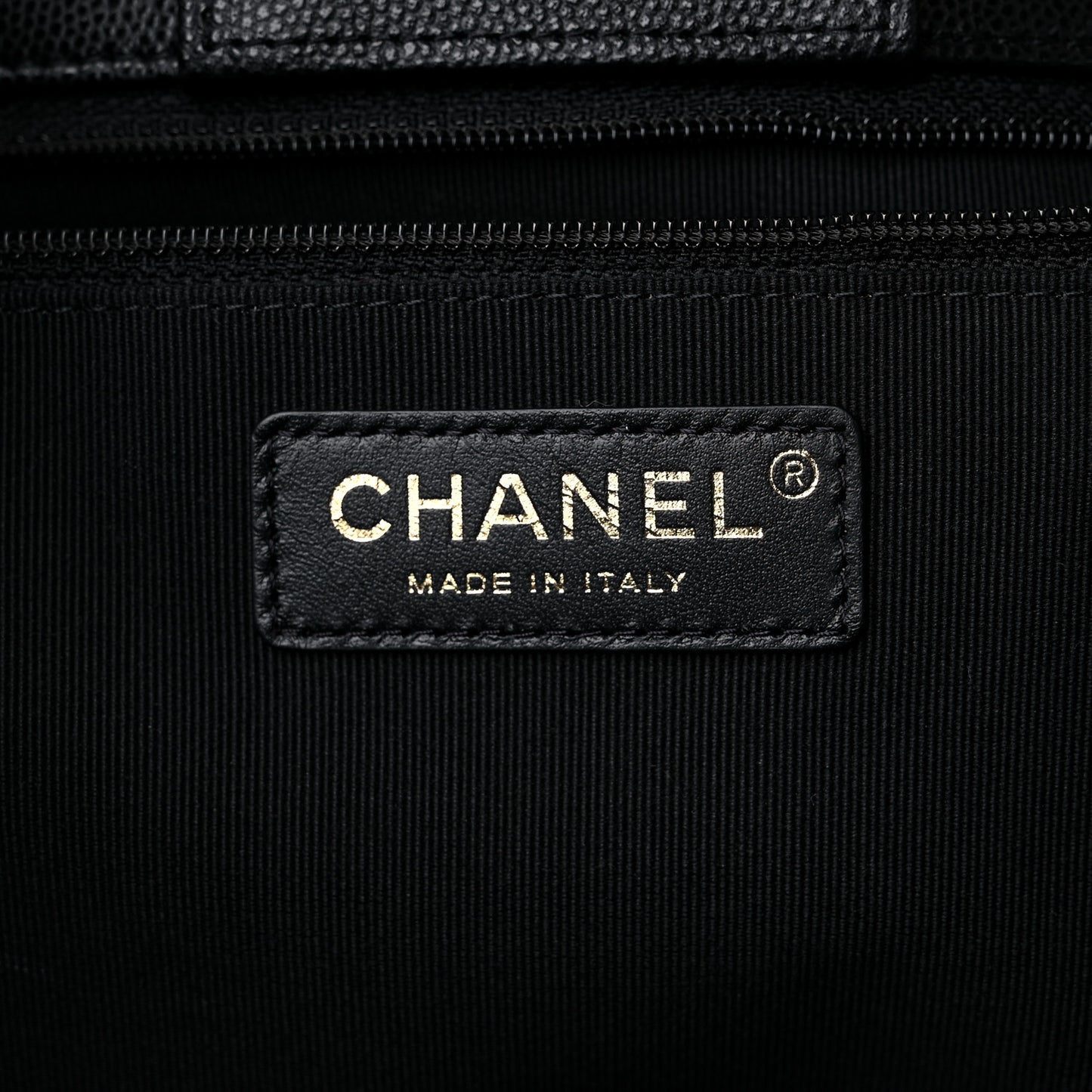 Caviar Quilted Large Shopping Tote Black