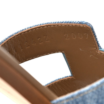 Hermes Denim Canvas Oran Sandals 35 Bleu Clair 8 of 8