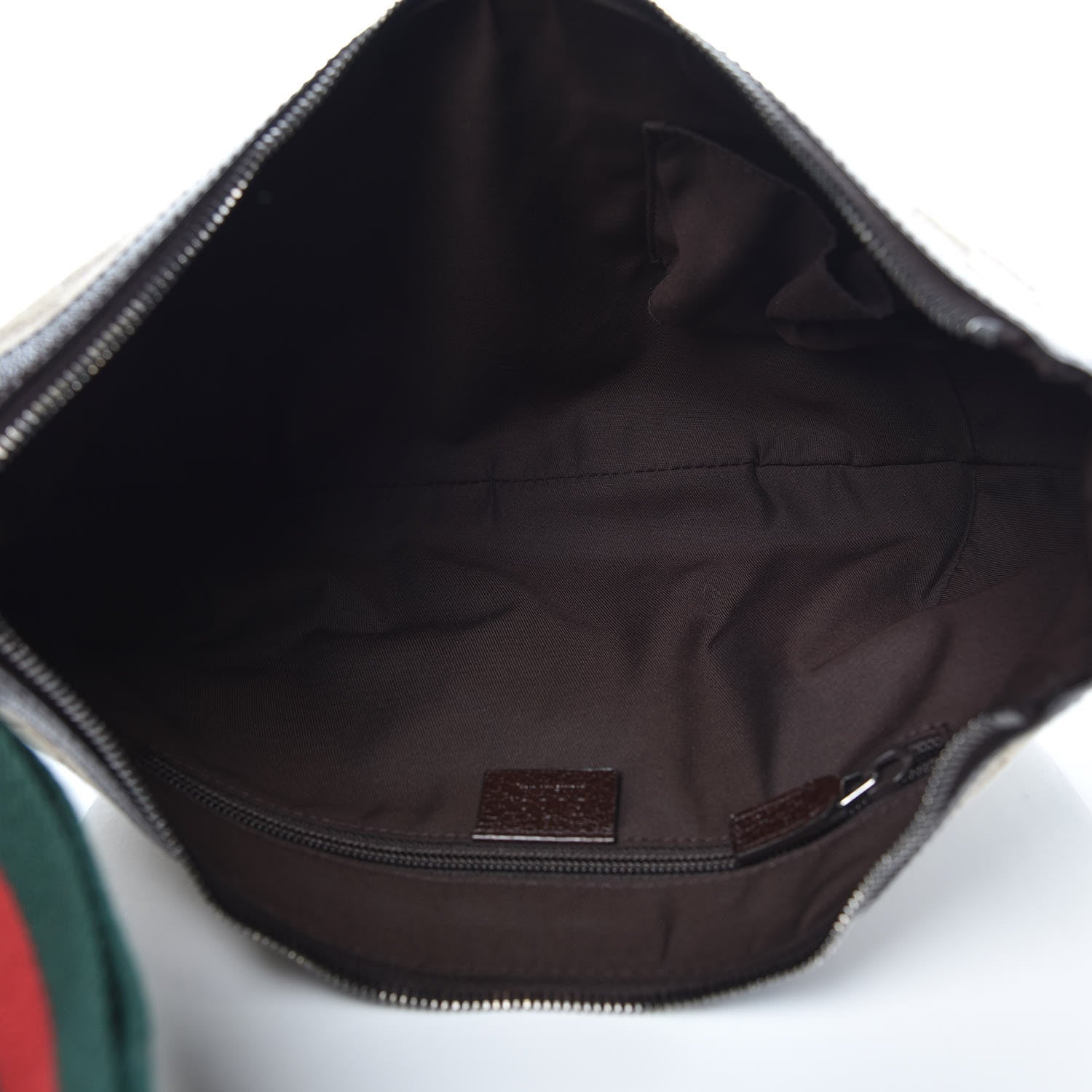 Gucci Monogram Web Medium Half Moon Hobo Dark Brown 5 of 8