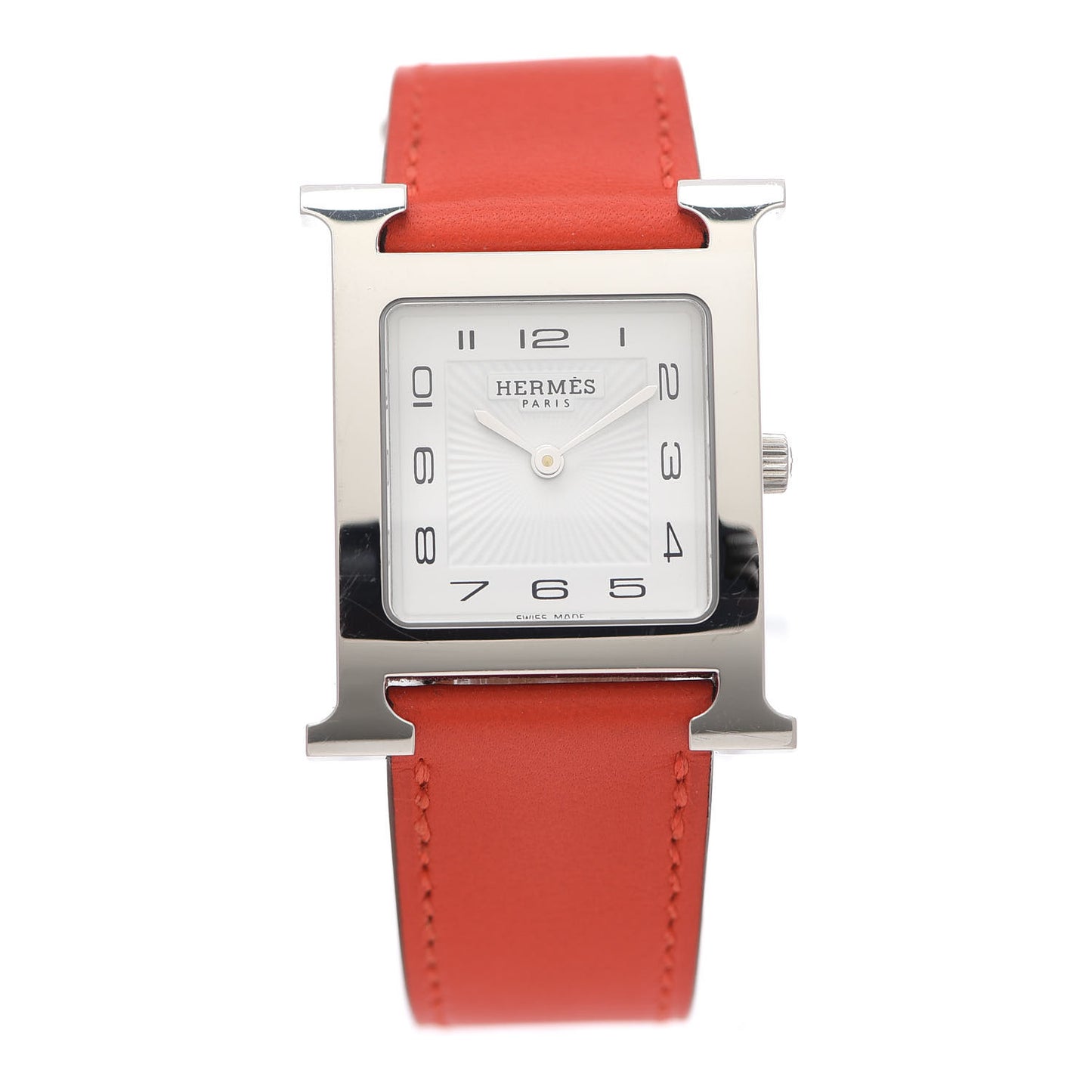 Stainless Steel Swift 26mm Heure H Hour Quartz Watch Orange