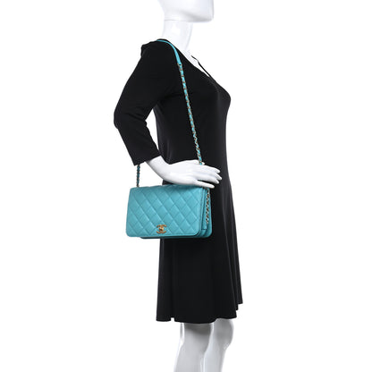 Chanel Calfskin Quilted Medium Everyday Chic Single Flap Turquoise 1 of 10