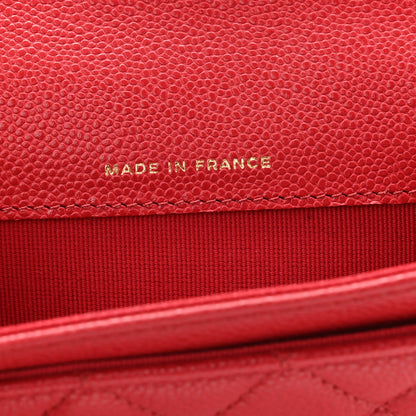 Chanel Caviar Quilted Flap Card Holder Wallet Red 7 of 9