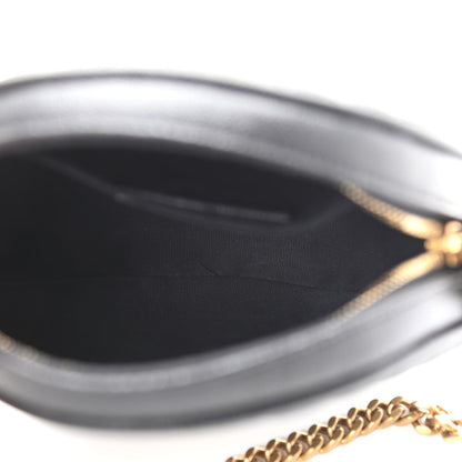 Saint Laurent Grain De Poudre Matelasse Chevron Quilted Round Vinyle Camera Bag Black 5 of 12