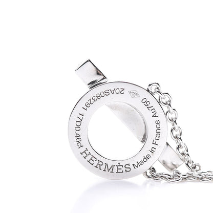 Hermes 18K White Gold Diamond Finesse Pendant Necklace 4 of 5