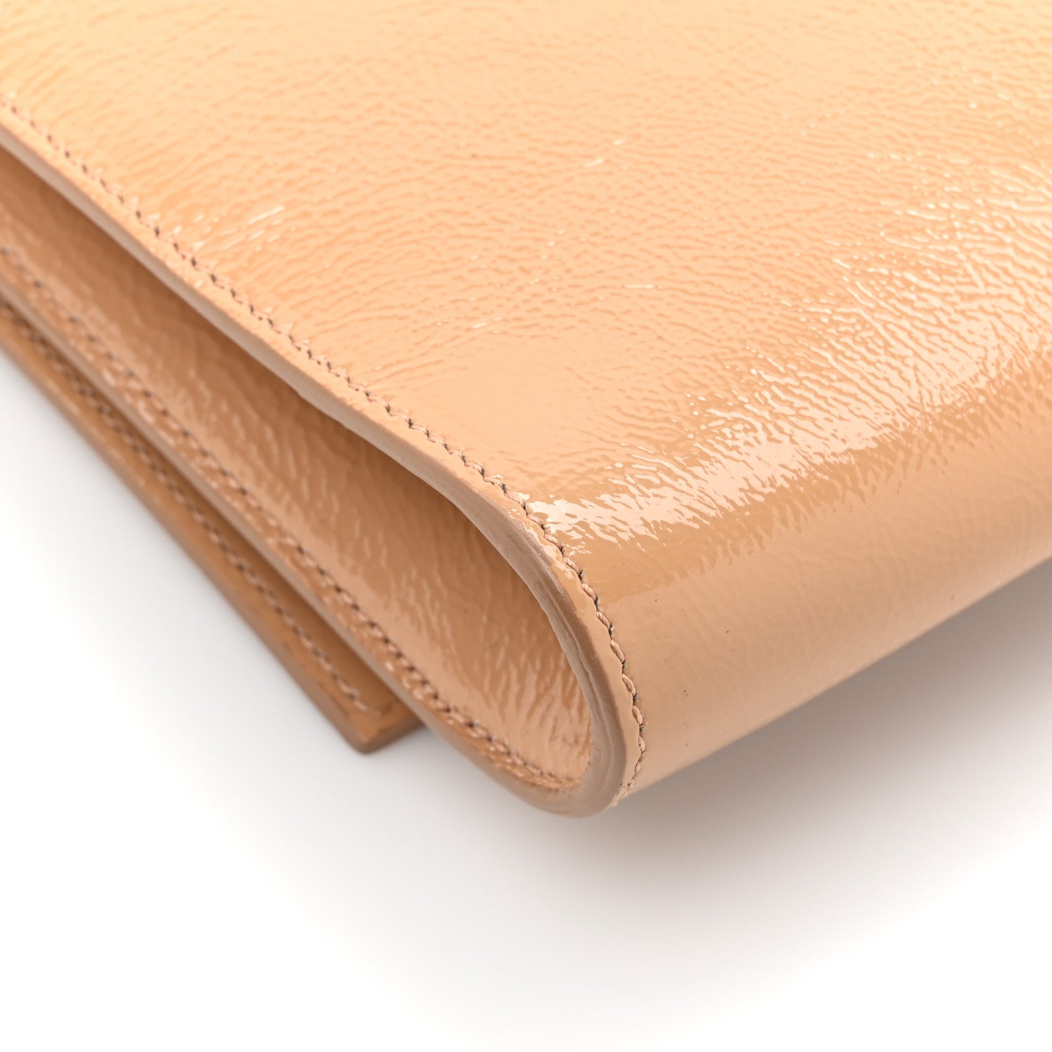 Saint Laurent Textured Patent Calfskin Monogram Large Belle De Jour Clutch Beige 15 of 15