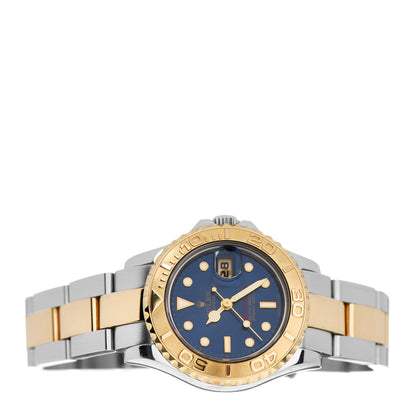 Rolex Stainless Steel 18K Yellow Gold 29mm Oyster Perpetual Date Yacht-Master Watch Blue 69623 2 of 4