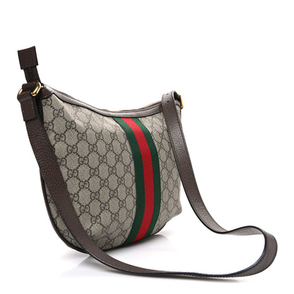 Gucci GG Supreme Monogram Web Small Ophidia Half Moon Hobo Brown 3 of 10