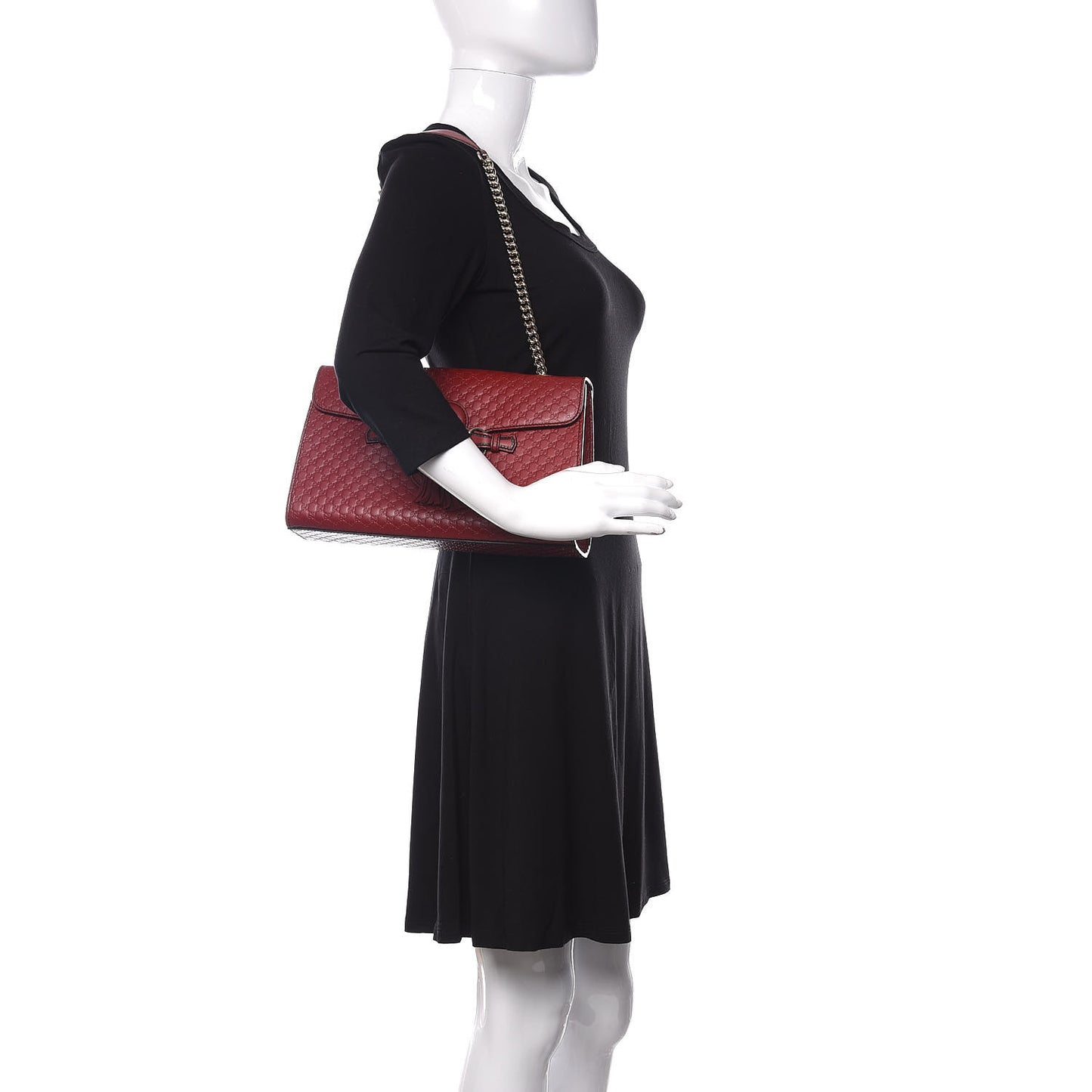 Microguccissima Medium Emily Chain Shoulder Bag Red