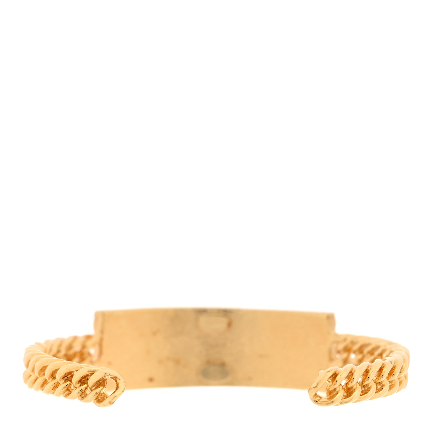 Chanel Metal Enamel Denim Logo Cuff Bracelet S Gold Blue 3 of 5