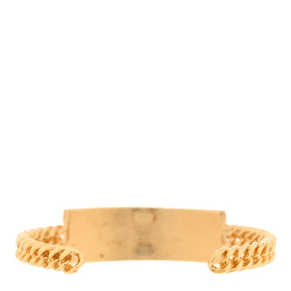 Chanel Metal Enamel Denim Logo Cuff Bracelet S Gold Blue 3 of 5