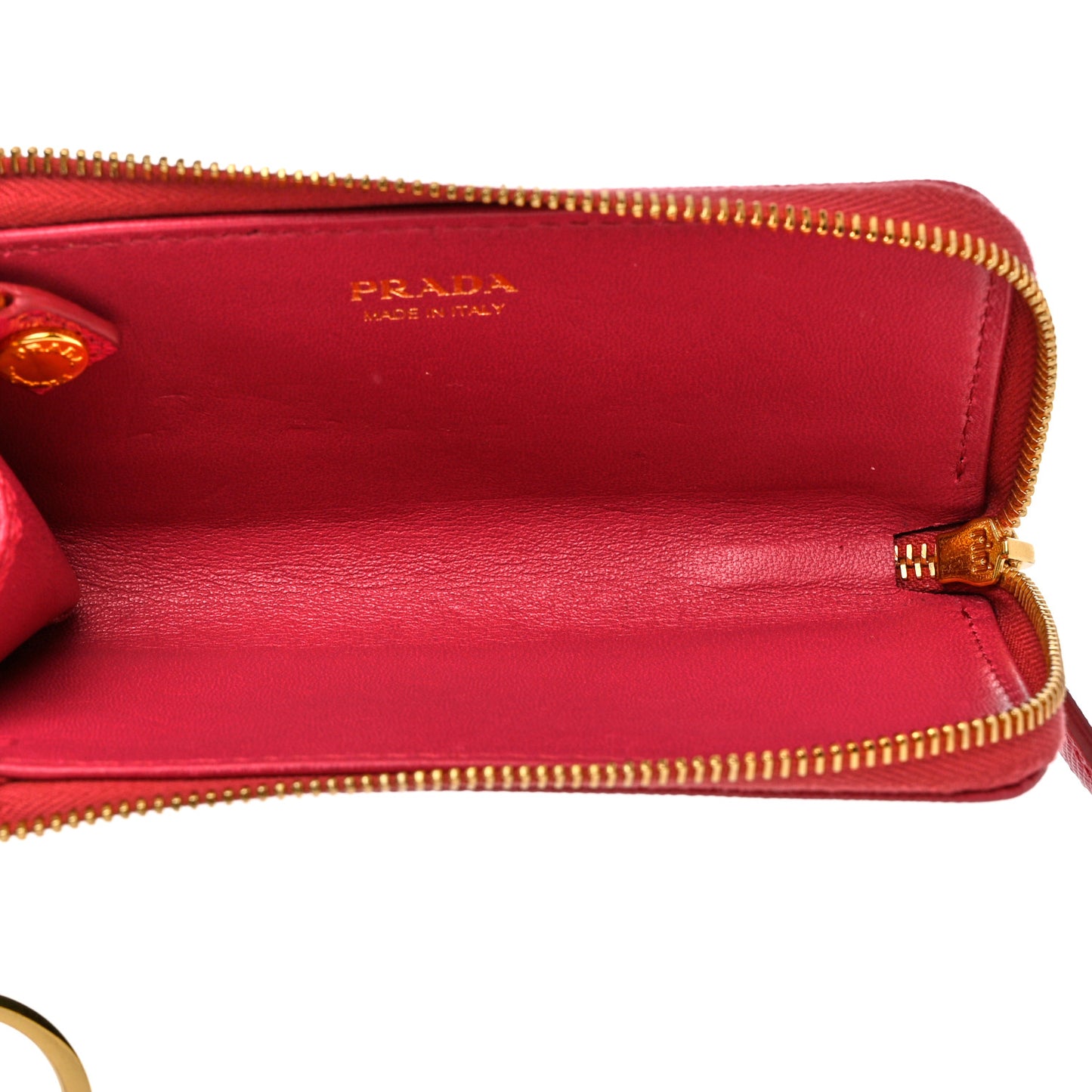 Saffiano Metal Zip Around Key Holder Peonia