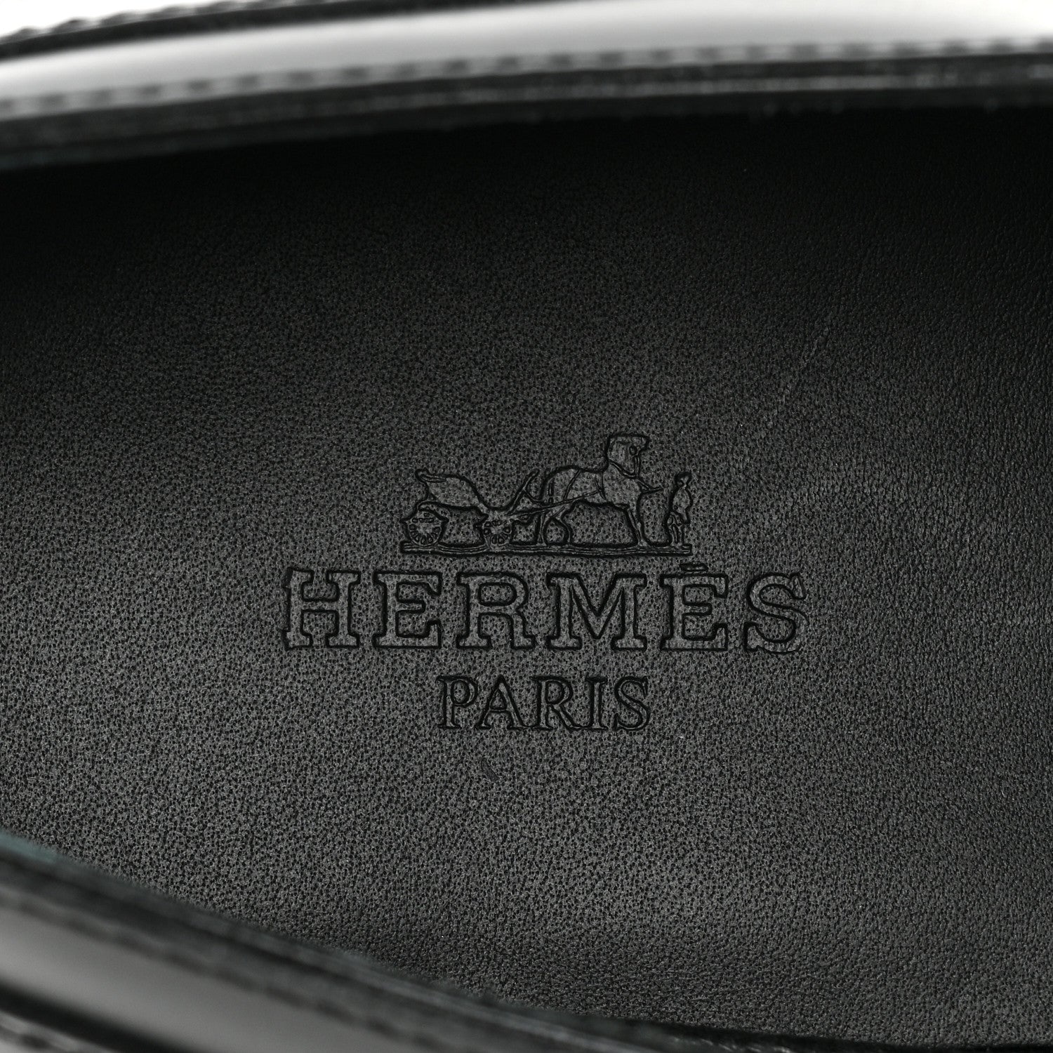 Hermes Glossed Calfskin First Oxford 37.5 Black 7 of 9