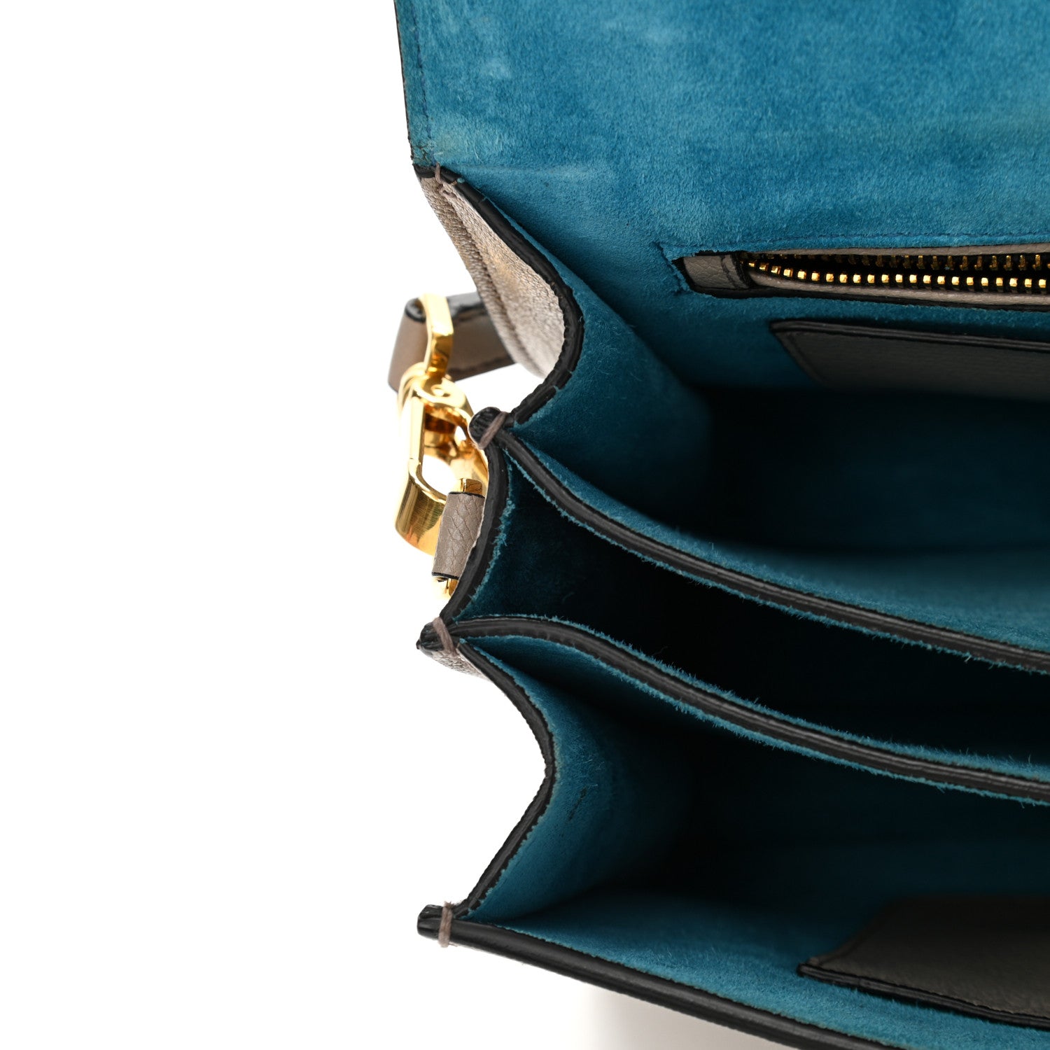 Miu Miu Goatskin Bandoliera Madras Bi-Color Shoulder Bag Laguna Pomice 13 of 16