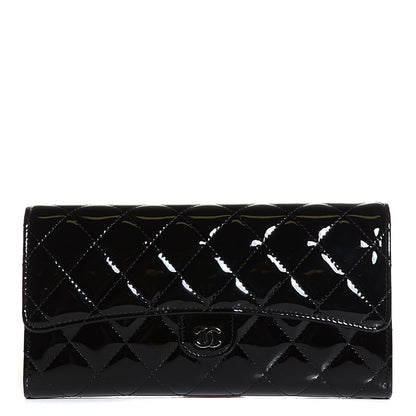 Chanel Patent Quilted Travel Wallet Black 1 of 10