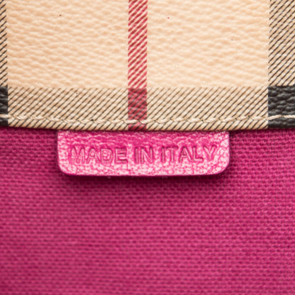 Burberry Haymarket Check Small Canterbury Tote Magenta 6 of 8