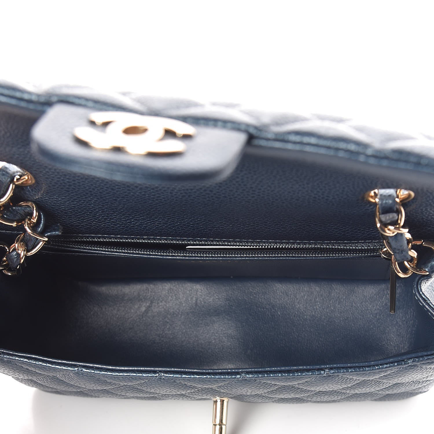 Chanel Iridescent Caviar Quilted Mini Rectangular Flap Blue 7 of 9