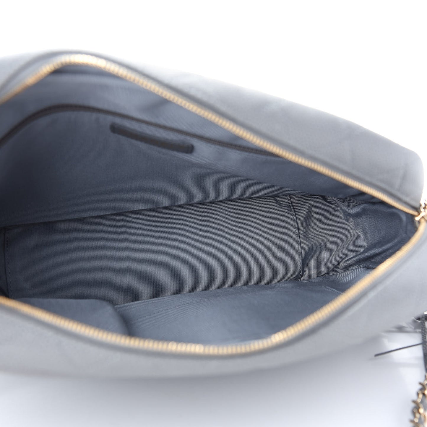 Caviar Quilted Large Coco Tassel Camera Case Grey