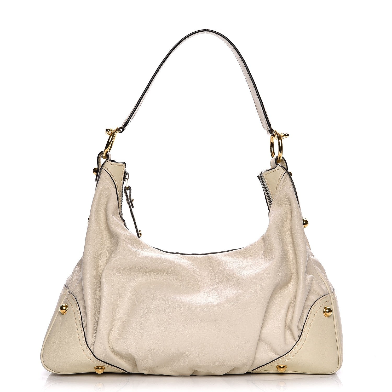 Gucci Calfskin Medium Jockey Hobo Off White 1 of 7
