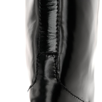 Prada Spazzolato Metal Triangle Logo 55mm Riding Boots 37 Black 15 of 16