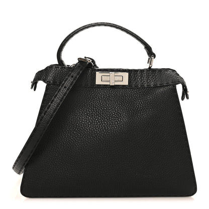 Fendi Cuoio Romano Selleria Chamois Medium Peekaboo I SEE U Satchel Black Camel Sunflower 1 of 10