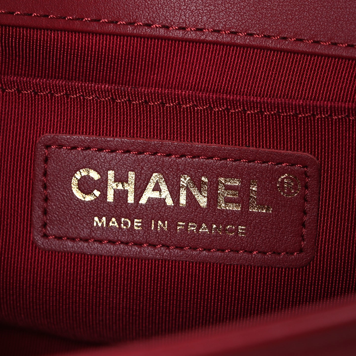 Lambskin Quilted Small Boy Flap Dark Red