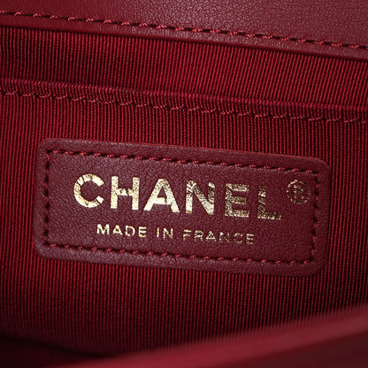 Chanel Lambskin Quilted Small Boy Flap Dark Red 6 of 10