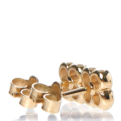 Louis Vuitton Brass Flower Full Stud Earrings Gold 3 of 5