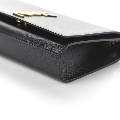 Saint Laurent Grain De Poudre Medium Classic Monogram Kate Satchel Black 7 of 9