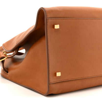 The Row Polished Saddle Calfskin Soft Margaux 12 Cuir 9 of 13