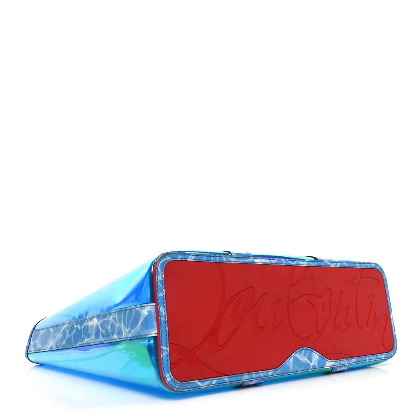 PVC Spikes East West Cabata Tote Blue