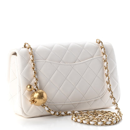 Chanel Lambskin Quilted Mini Rectangular Pearl Crush Flap White 3 of 9