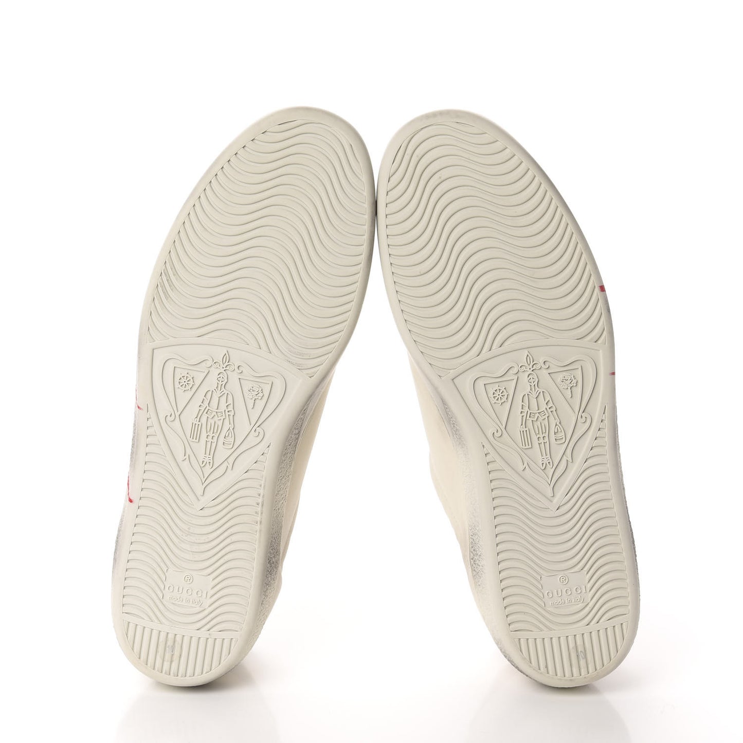 Distressed Calfskin Mens Ace Blade Sneakers 10 White