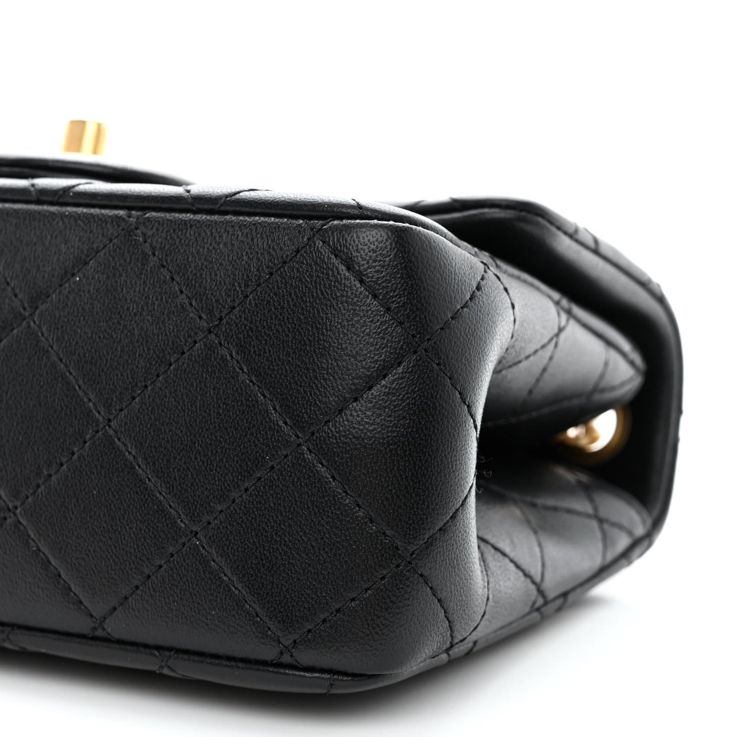 Lambskin Quilted Mini Sweet Camellia Flap Black