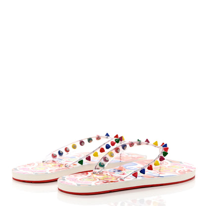 Christian Louboutin Rubber Spike Bengale Loubi Donna Flip Flop 40 White Multicolor 4 of 13