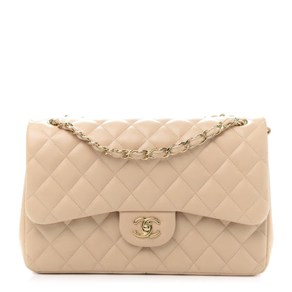 Chanel Lambskin Quilted Jumbo Double Flap Beige Clair 1 of 13