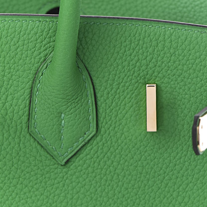 Hermes Togo Bi Color Horseshoe Birkin 25 Bambou Bleu Nuit 30 of 37