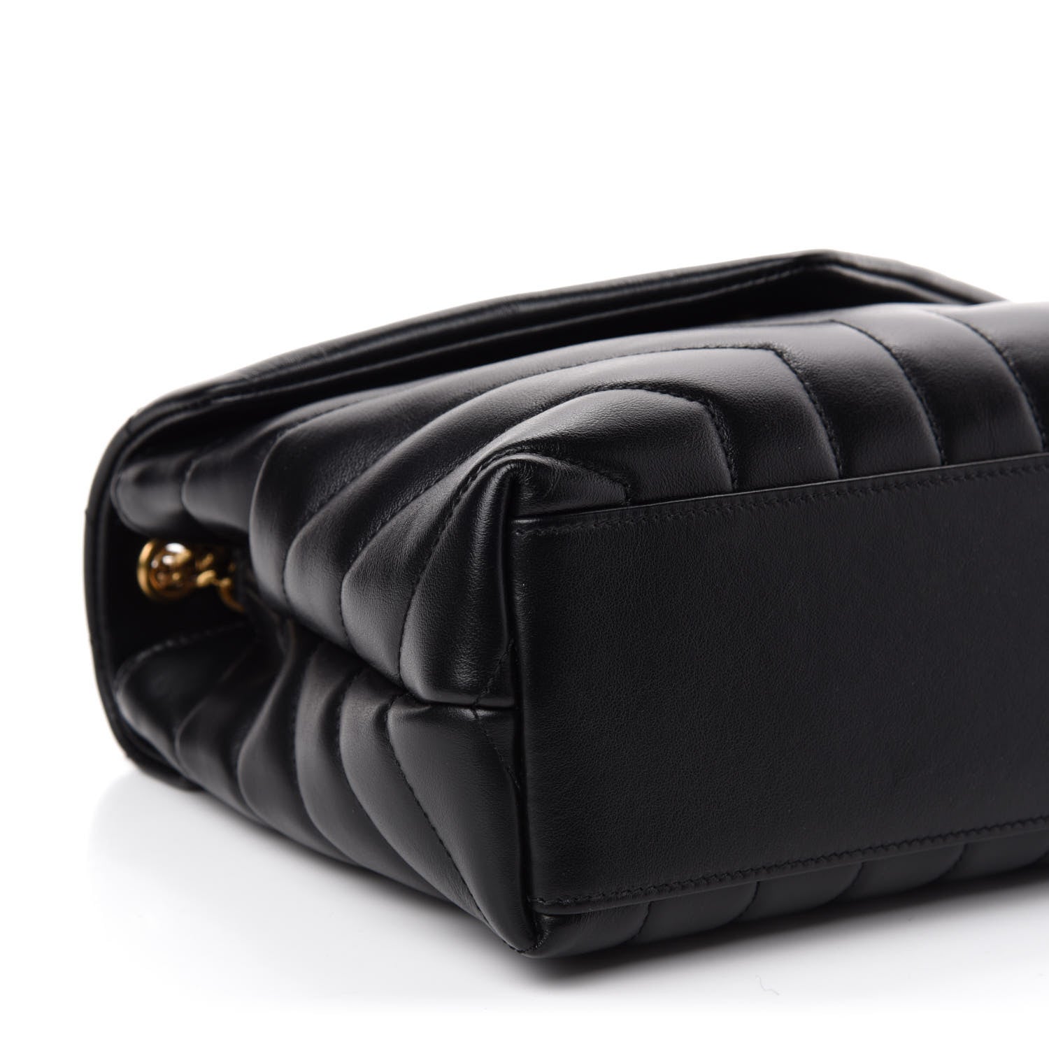 Saint Laurent Calfskin Y Quilted Monogram Small Loulou Chain Satchel Black 7 of 12