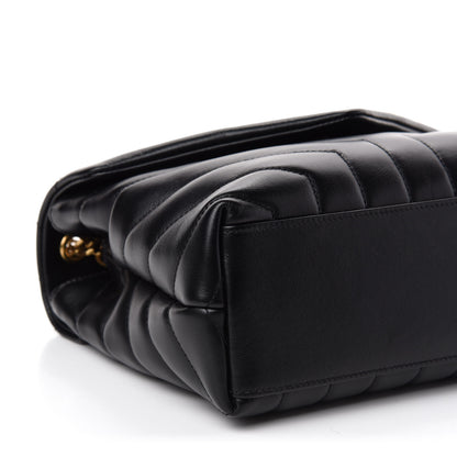 Saint Laurent Calfskin Y Quilted Monogram Small Loulou Chain Satchel Black 7 of 12